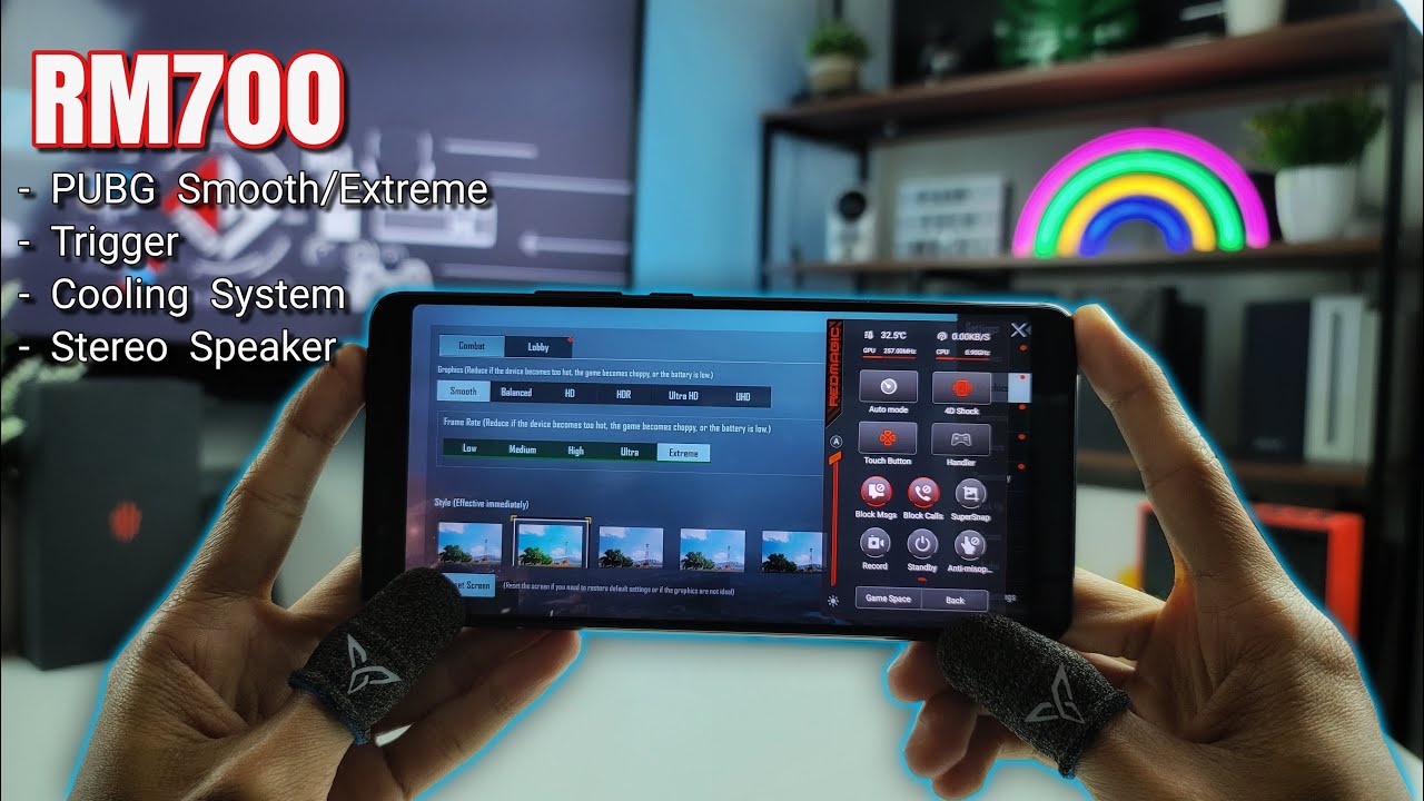 Phone Gaming Sedap PUBG RM700 Dapat Grafik Smooth/Extreme Siap Ada Trigger ! Nubia Red Magic Mars