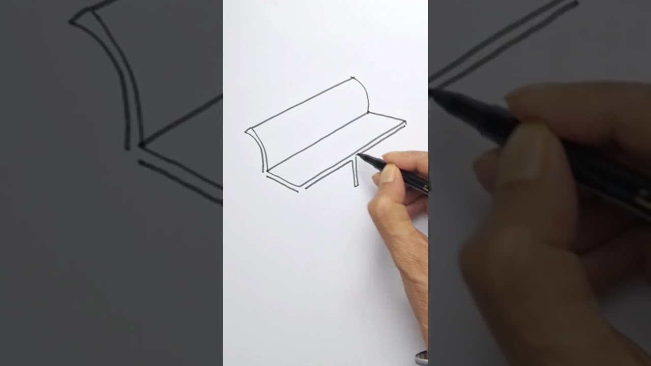 How to draw a park bench easy for beginners
