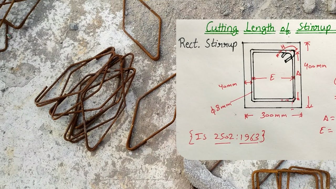 Cutting Length of Stirrups | IS 2502 | Bar Bending Schedule | Infra Skill Hub