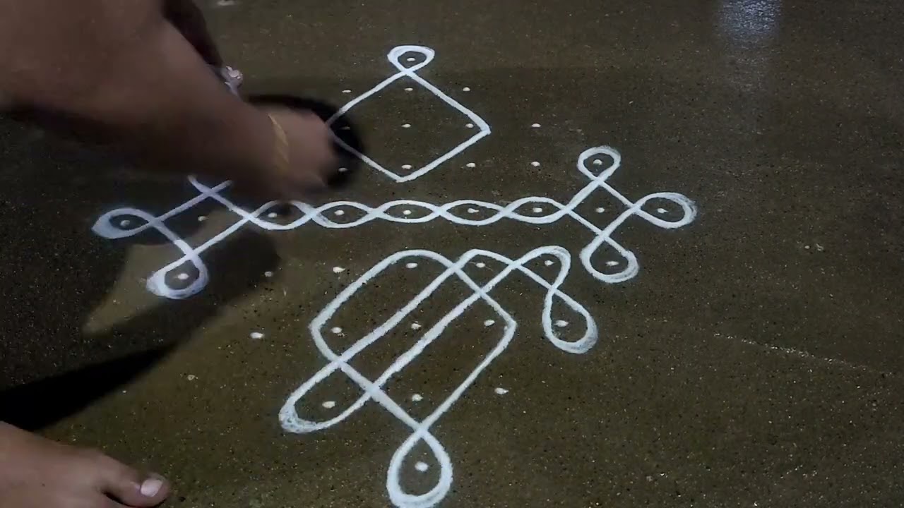 Creative sikku kolams 🌺 daily melikala muggulu 🌺 with (9&times;1) dots 🌺