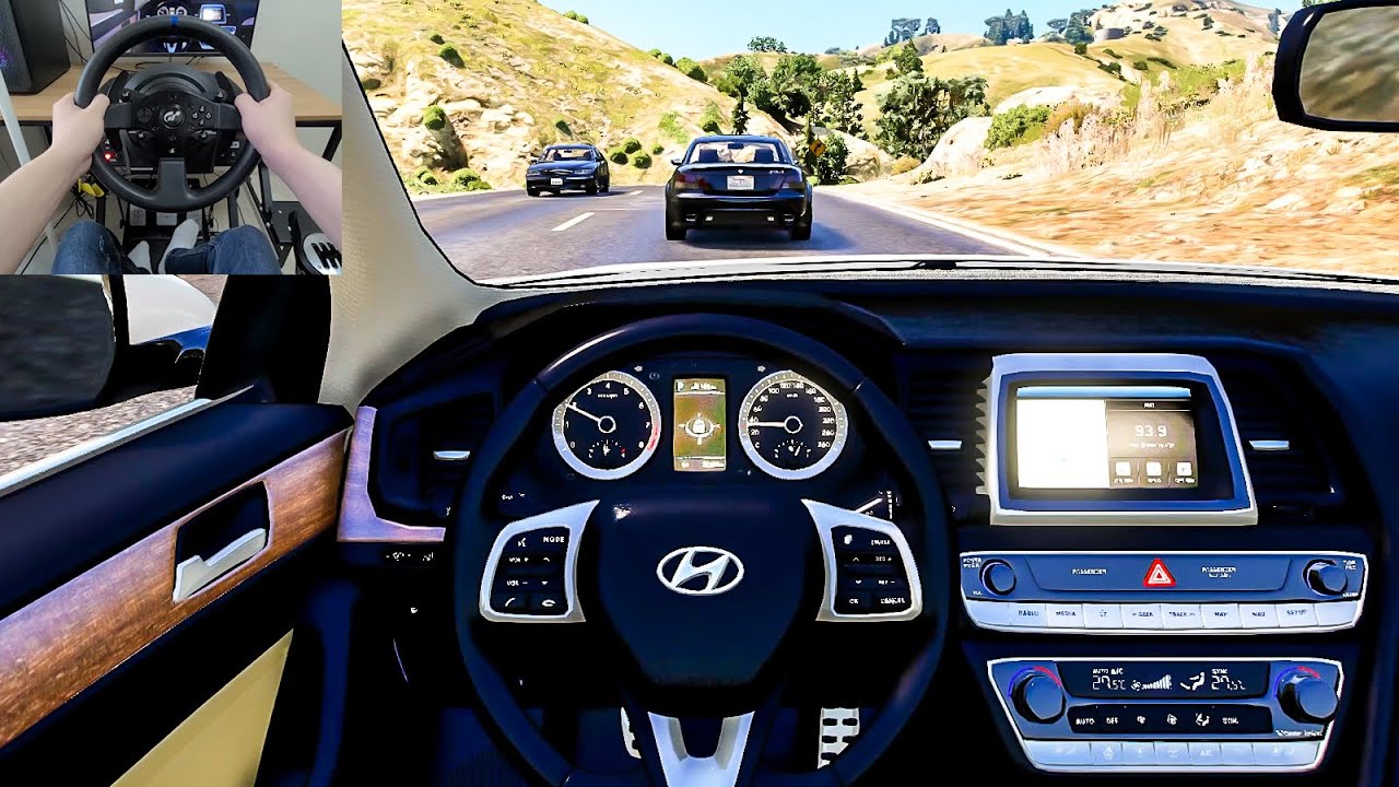 GTA 5 - 2018 Hyundai Sonata | NaturalVision Evolved [Steering Wheel gameplay]