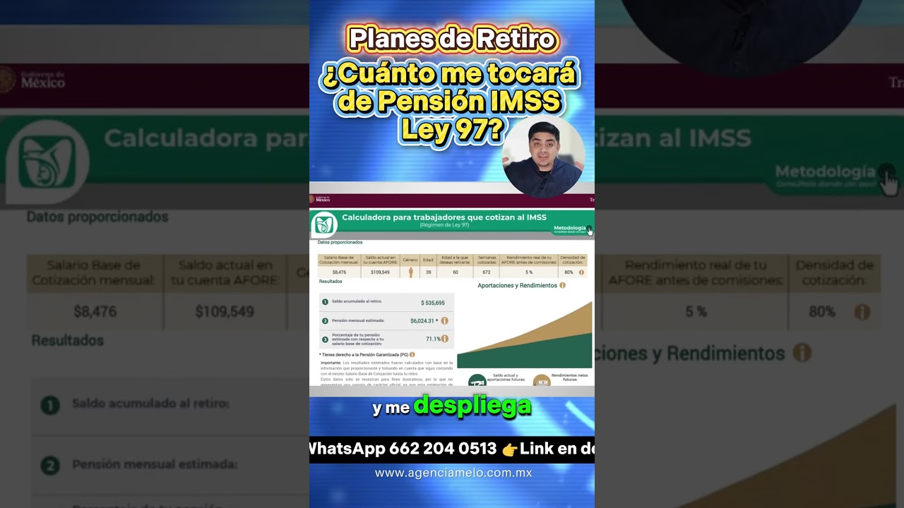 &iquest;Cu&aacute;nto me tocar&aacute; de pensi&oacute;n IMSS si soy Ley 97?