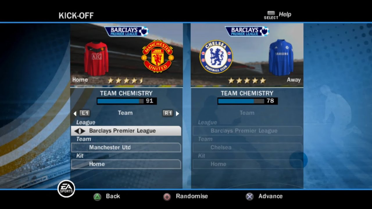 FIFA 10 (PS2) Gameplay - Manchester United vs Chelsea