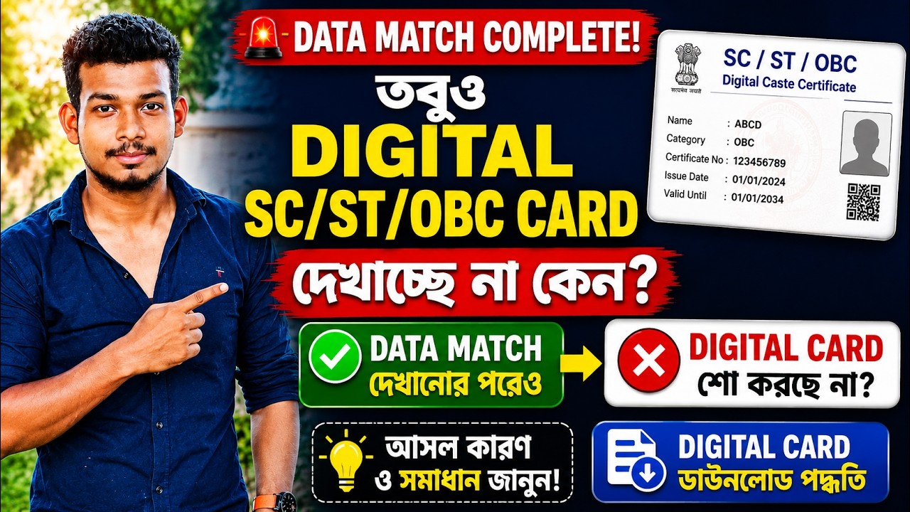 Data Match Complete! তবুও Digital SC/ST/OBC Card দেখাচ্ছে না কেন? | সম্পূর্ণ সত্য জানুন | SC/ST/OBC