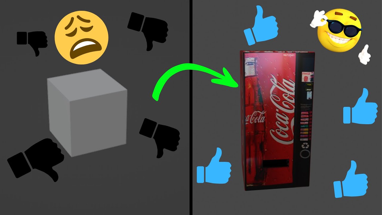 How to Make a Simple Vending Machine with UV Projection- Blender