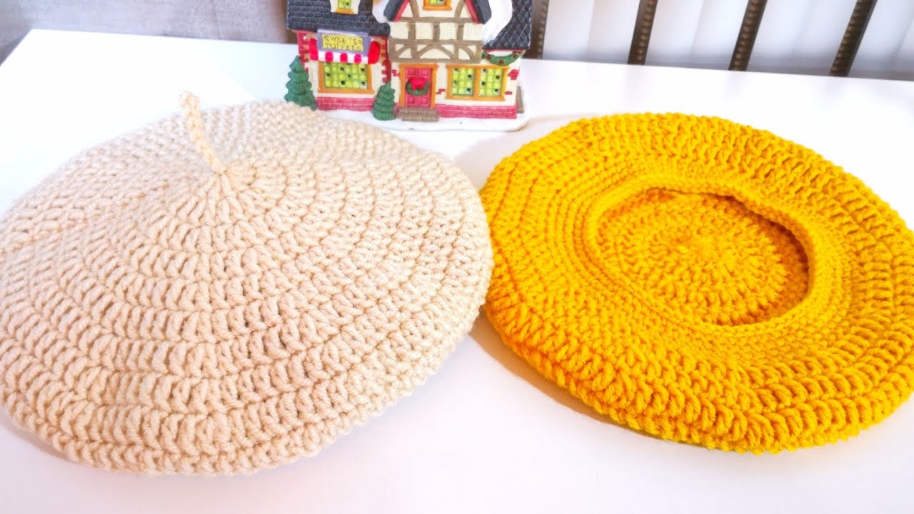 Tığ İşi Ressam Beresi Yapımı / Easy Crochet Hat ( Eng.  Subt .)