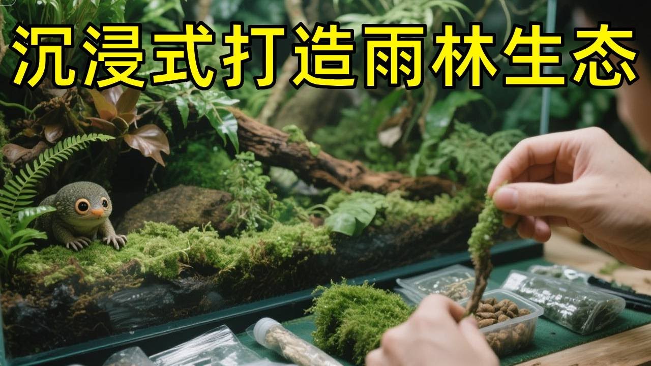 沉浸式打造呆萌雨林生态缸，究竟需要一些什么材料，一起来看看吧！【天野侠】