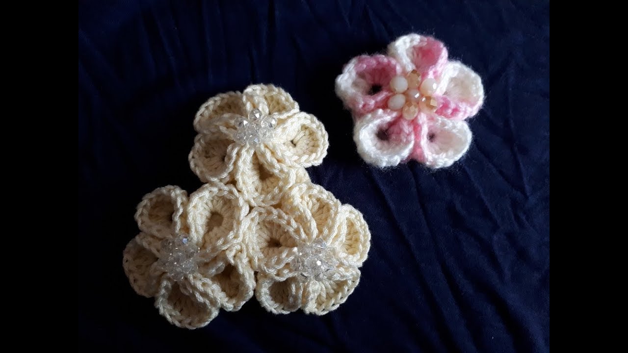 Como hacer flor a crochet paso a paso facil y rapido / how to make crochet flower