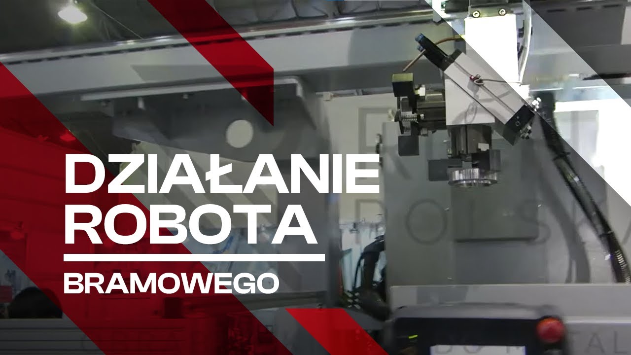 Działanie robota bramowego z tokarką CNC - wymiana detali - Richo Polska