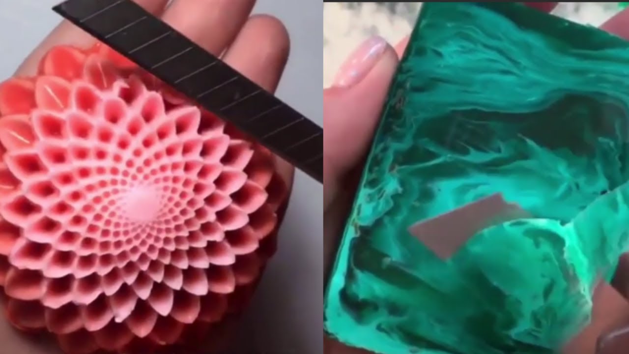 GLYCERIN SOAP CUTTING ASMR #10 | MOST SATISFYING VIDEO