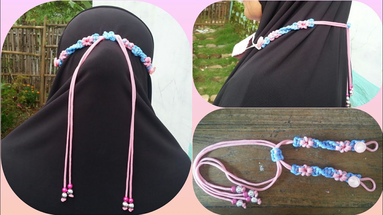 70) how to make a mask connector from a rope || konektor masker hijab