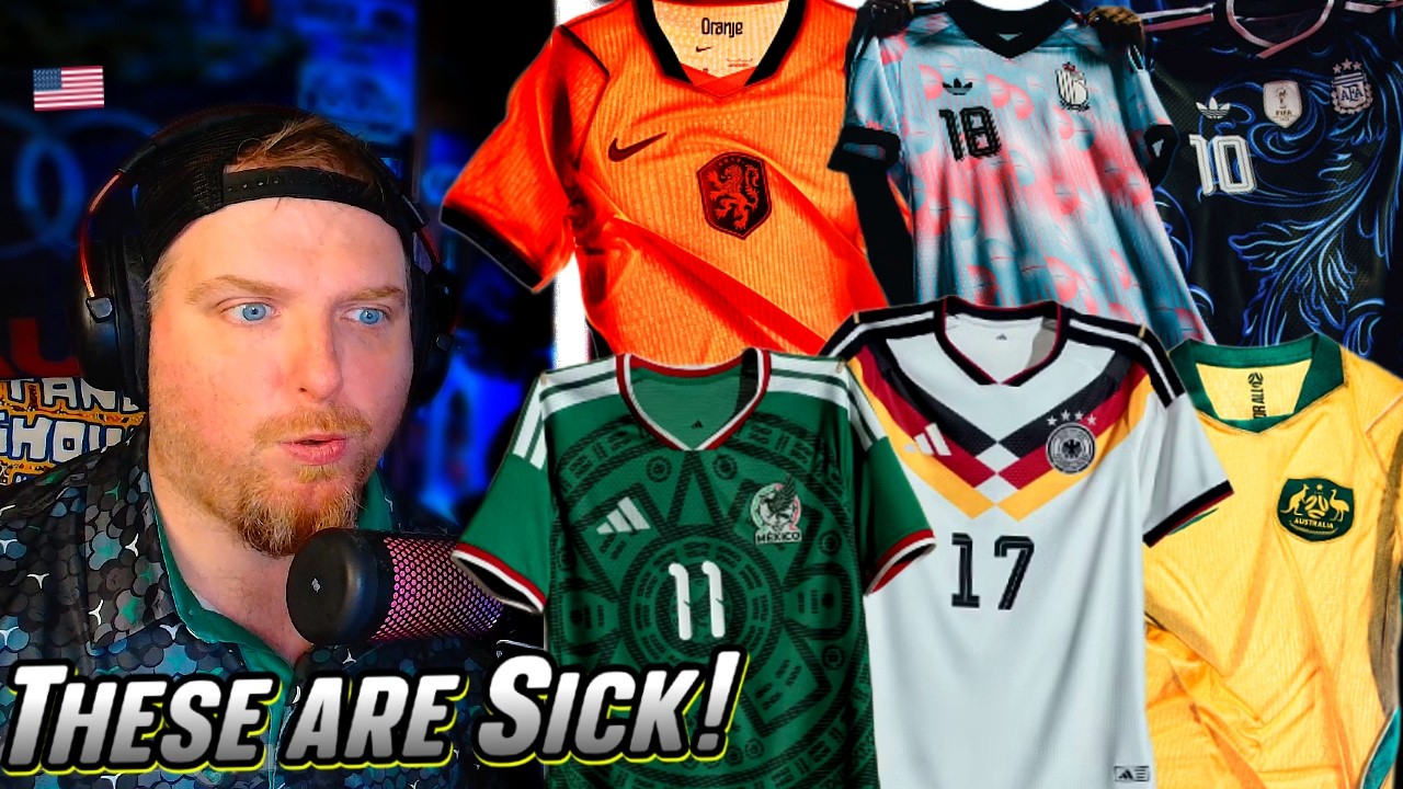 NFL Fan Reacts to World Cup Football Kits 🌏⚽
