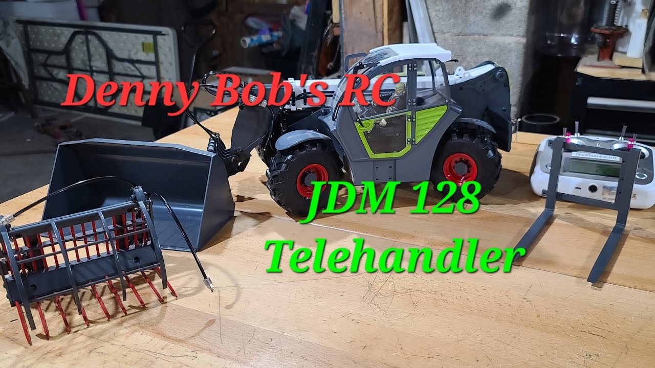 1/14 JD Models 128 RC Hydraulic Telescopic Forklift Run Video