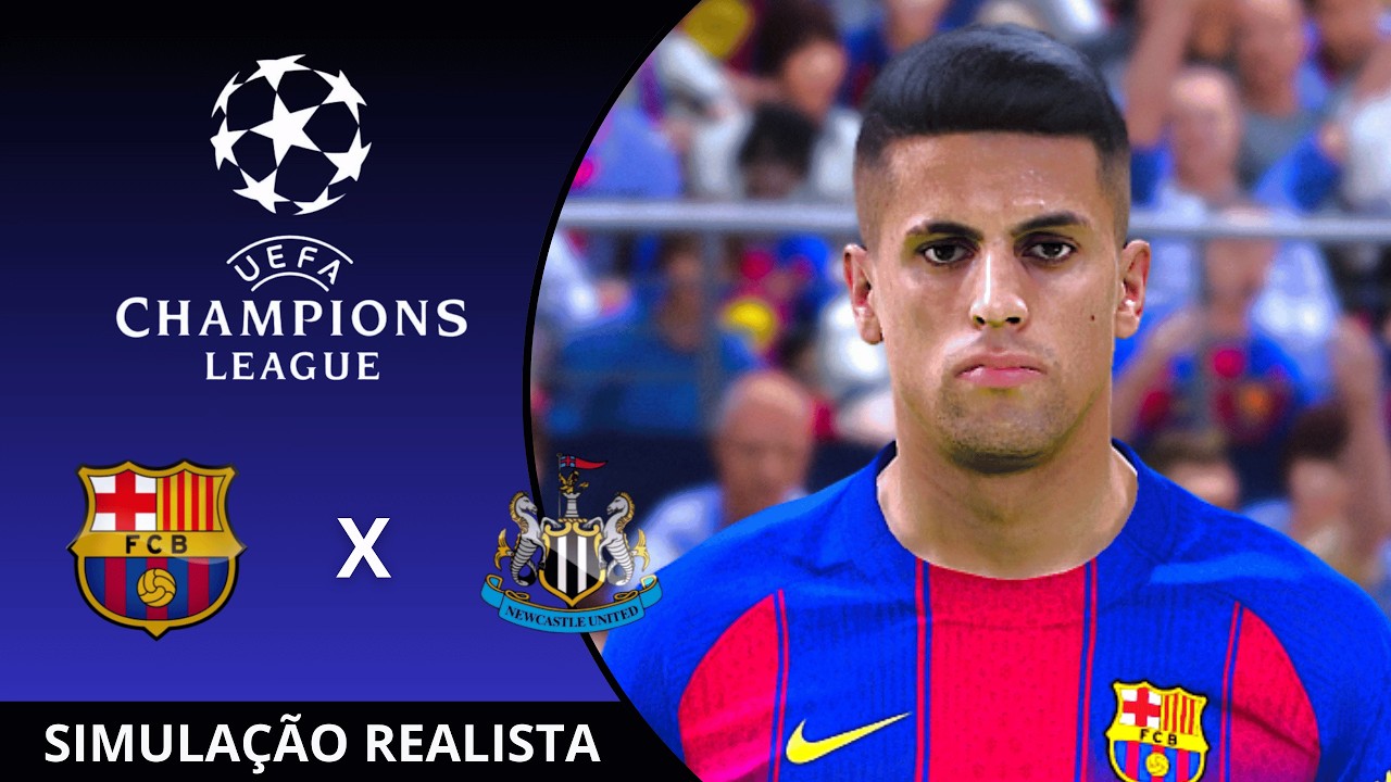 Barcelona vs Newcastle | Champions League - Oitavas de Final | Simulação Realista de PES21