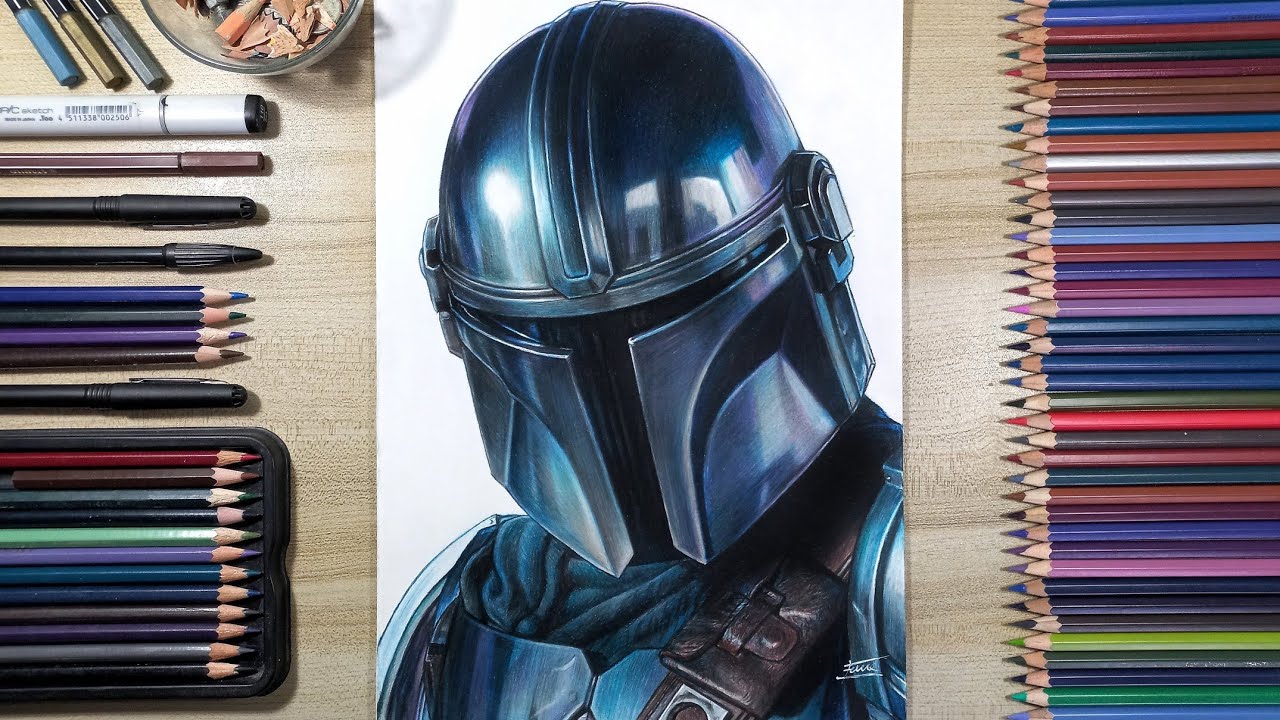 Drawing The Mandalorian (Din Djarin) | Fame Art