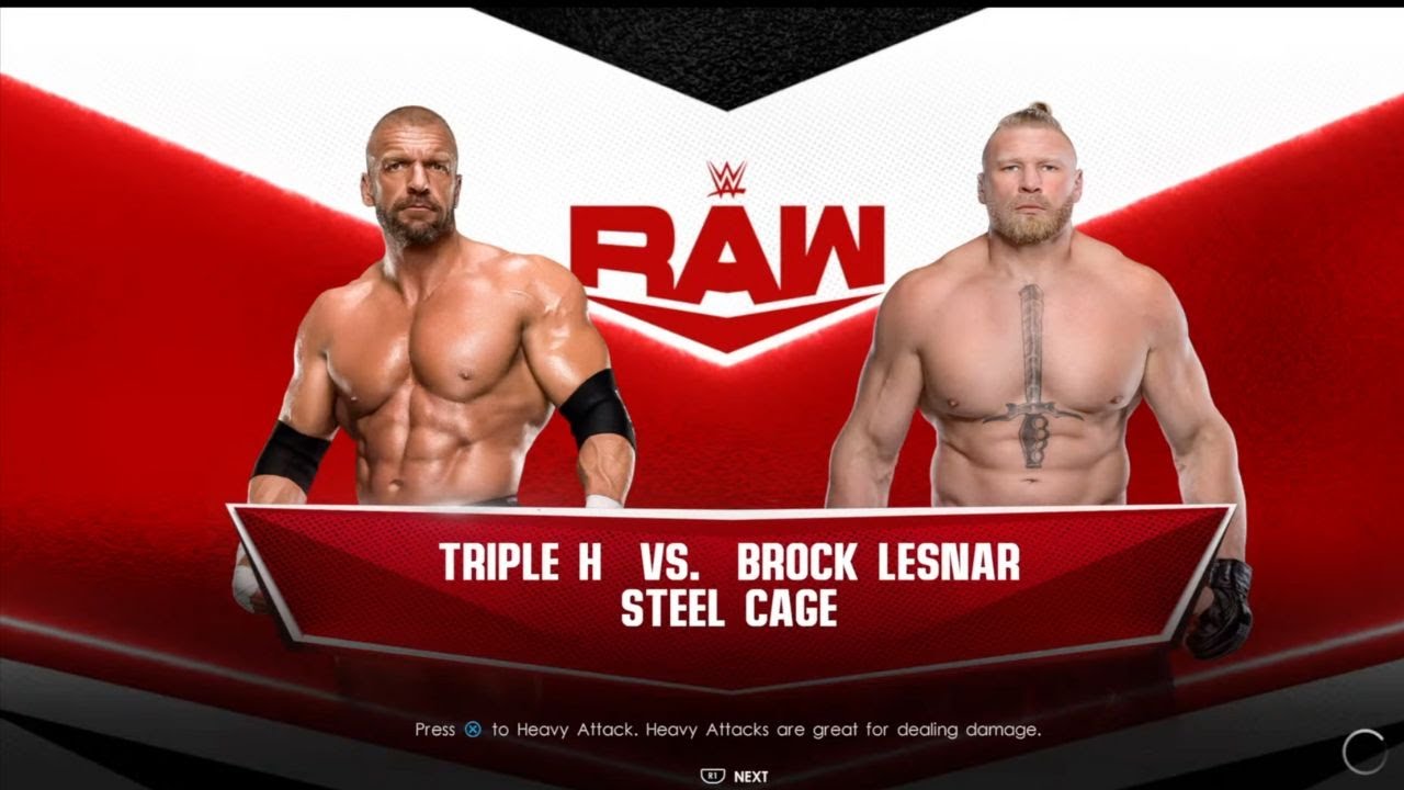 wwe 2k22 ps4 pro Triple H&Brock Lesnar-Steel Cage Match #ps4gameplay#raw#tripleh #brocklesnar