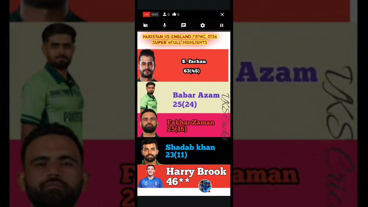 Pakistan Vs England T20WC 2026 Super 8 Highlights 🔥 #live #vkscricket #pakvseng