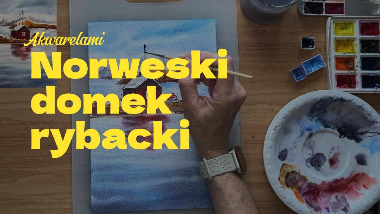 Norweski domek rybacki #akwarela