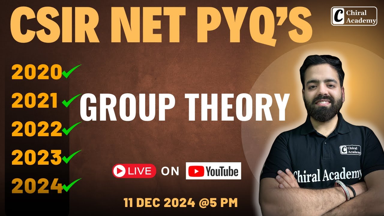GROUP THEORY - CSIR NET PYQ (2020-2024) | CHIRAL ACADEMY