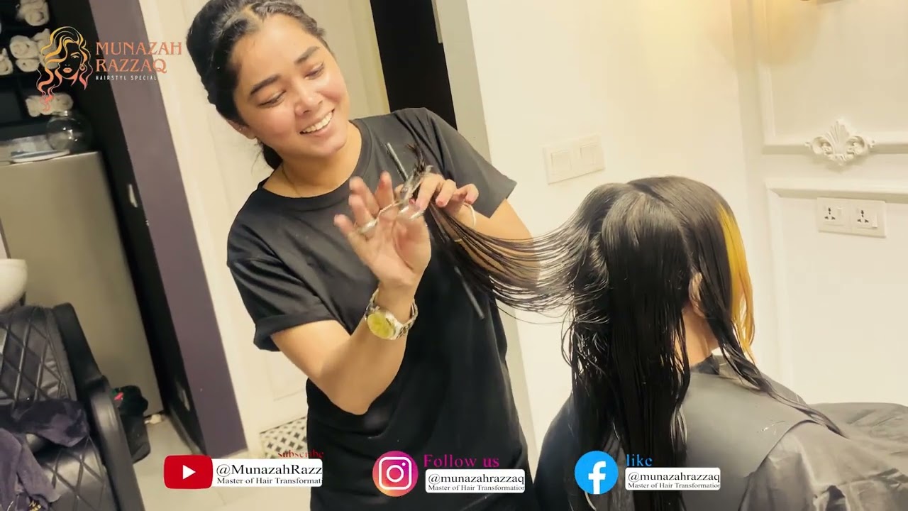 Munazah signature haircut 💇‍♀️#hair #hairstyles