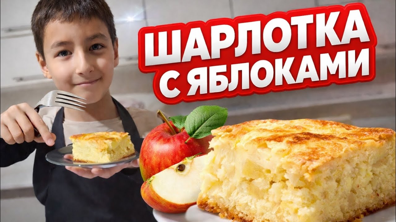 Шарлотка с яблоками 