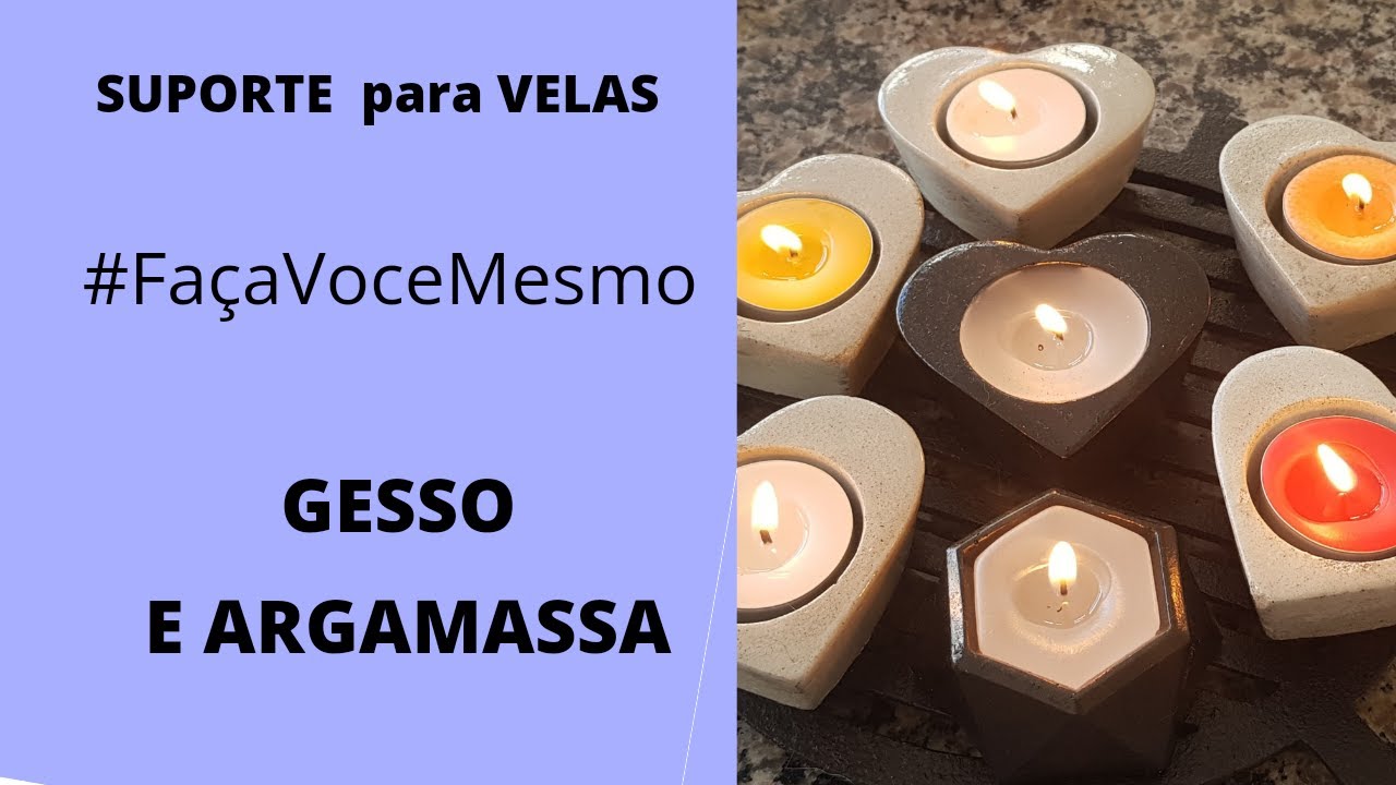 Suporte para VELAS | ❤ de Gesso e Argamassa | Faça e Venda.
