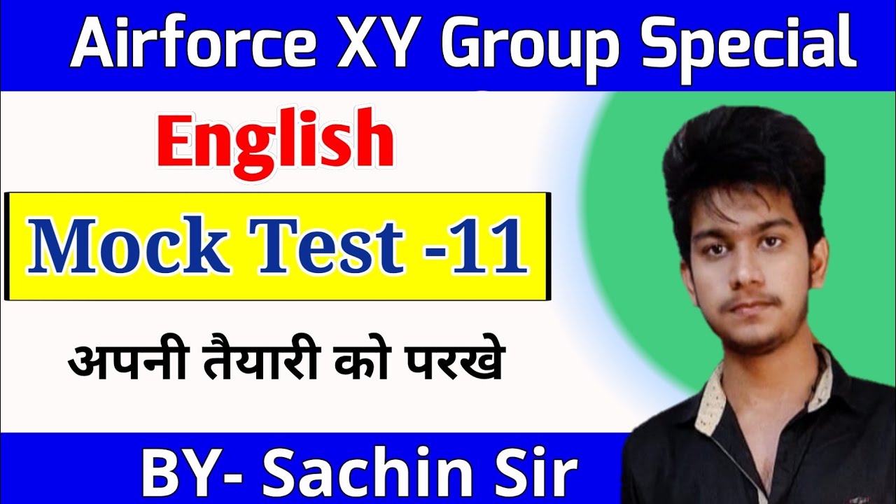 English mock test-11 | Airforce XY Group | My study dost | Sachin sir
