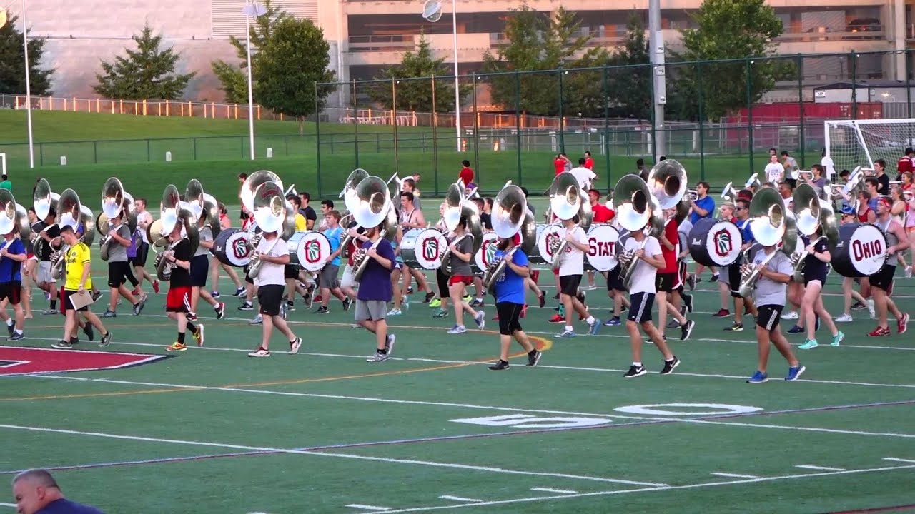 Ohio State Marching Band Summer Session Block Band Marching and Playing 7 16 2015