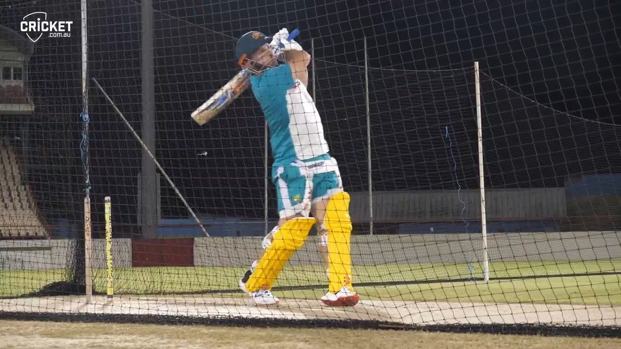 Whack! Aussies work on power hitting in St Lucia nets | West Indies v Australia 2021