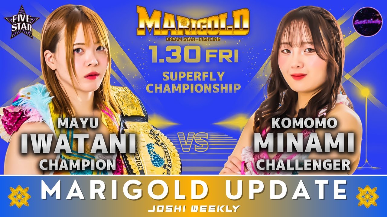 Mayu Iwatani vs. Komomo Minami, 3D Trios Titles Tournament, Marigold 2026 Directions | Joshi Weekly