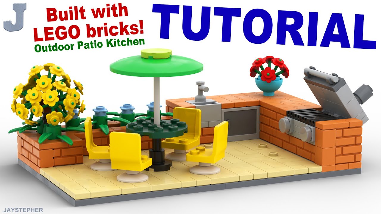 How To Build A LEGO Outdoor Patio Kitchen DIY Tutorial