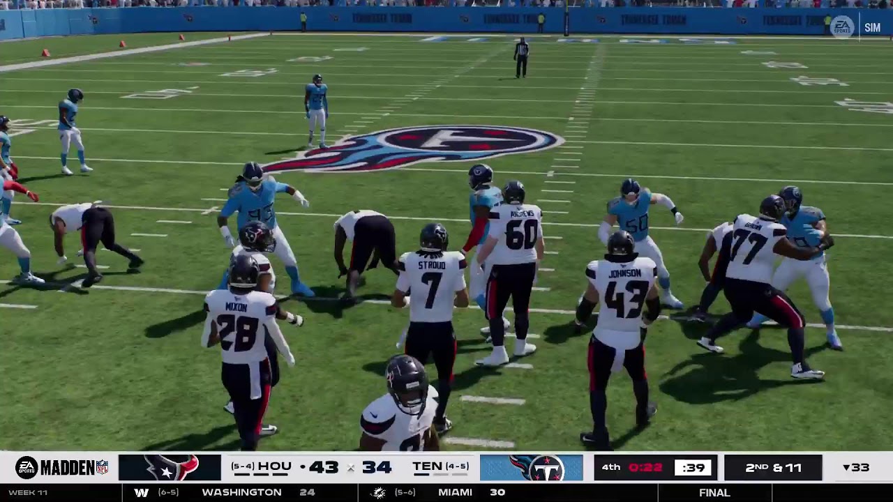 LIVE! Houston Texans (5-4) vs Tennessee Titans (4-5) - Week 11