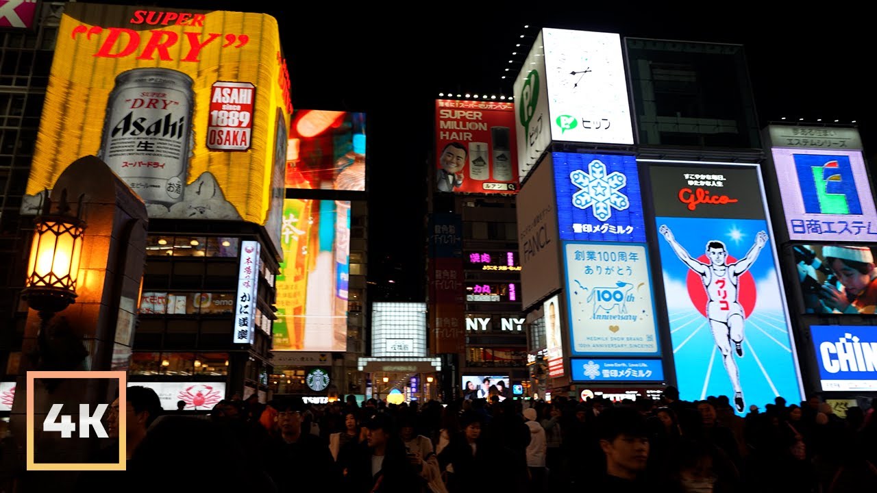 🇯🇵 4K Japan Walk | Osaka Dotonbori & Namba | Most Beautiful Cyberpunk City Vibes | Osaka Walk