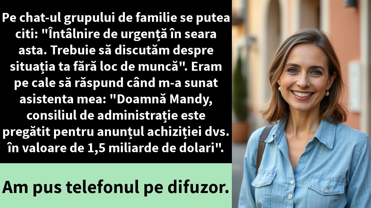 Pe chat-ul grupului de familie se putea citi: 