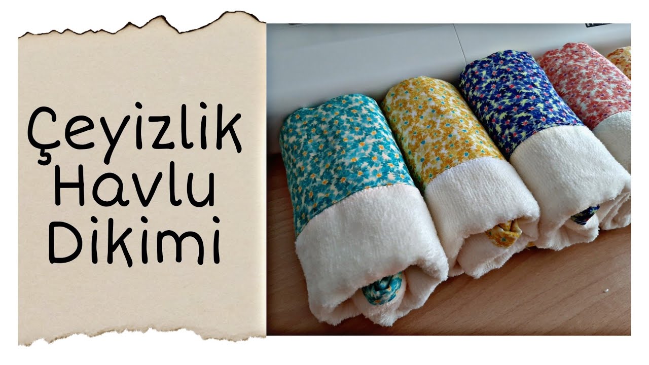 5 TL ye basit havlu dikimi| çeyizlik havlu|mutfak havlusu| #diy #kendinyap #havlumodelleri #havlu