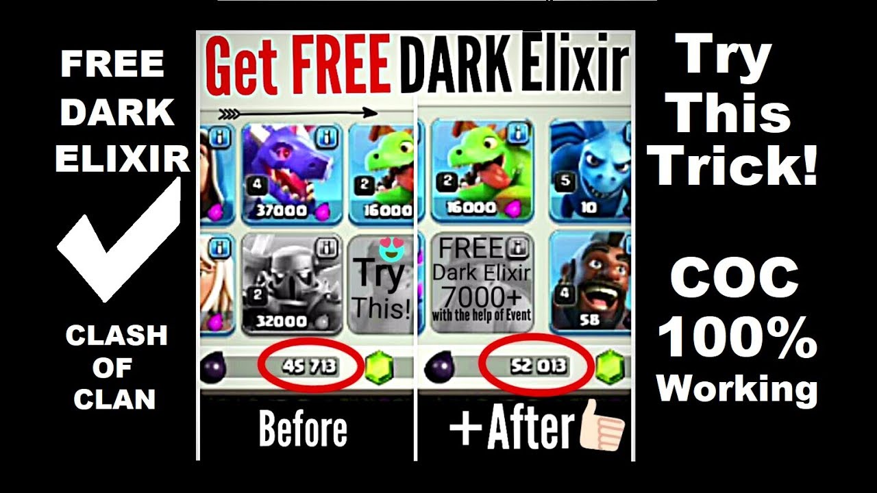'Clash of Clan' NEW TRICK, that works 100%, get FREE 'DARK Elixir' Try it NOW(NO HACK!!!) by-K10 VFX
