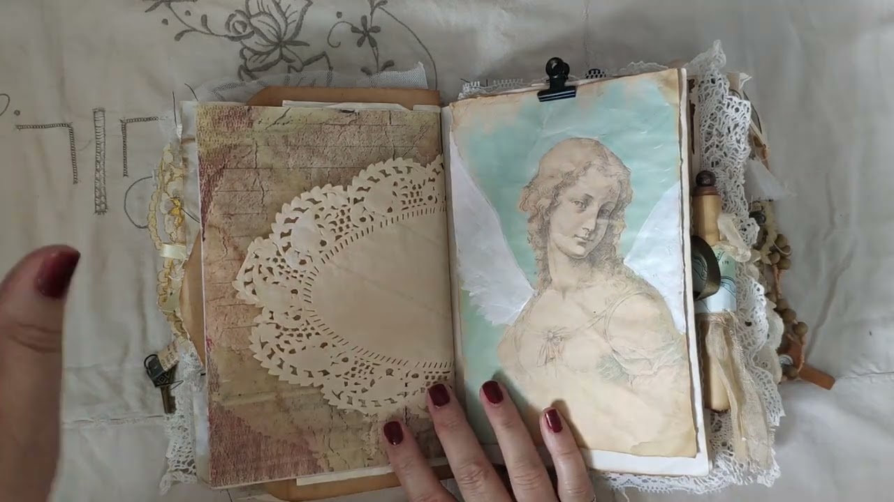 SOLD, thank you xxx  Junk journal flip through, The Old Abbey, a beautiful full and fluffy journal.