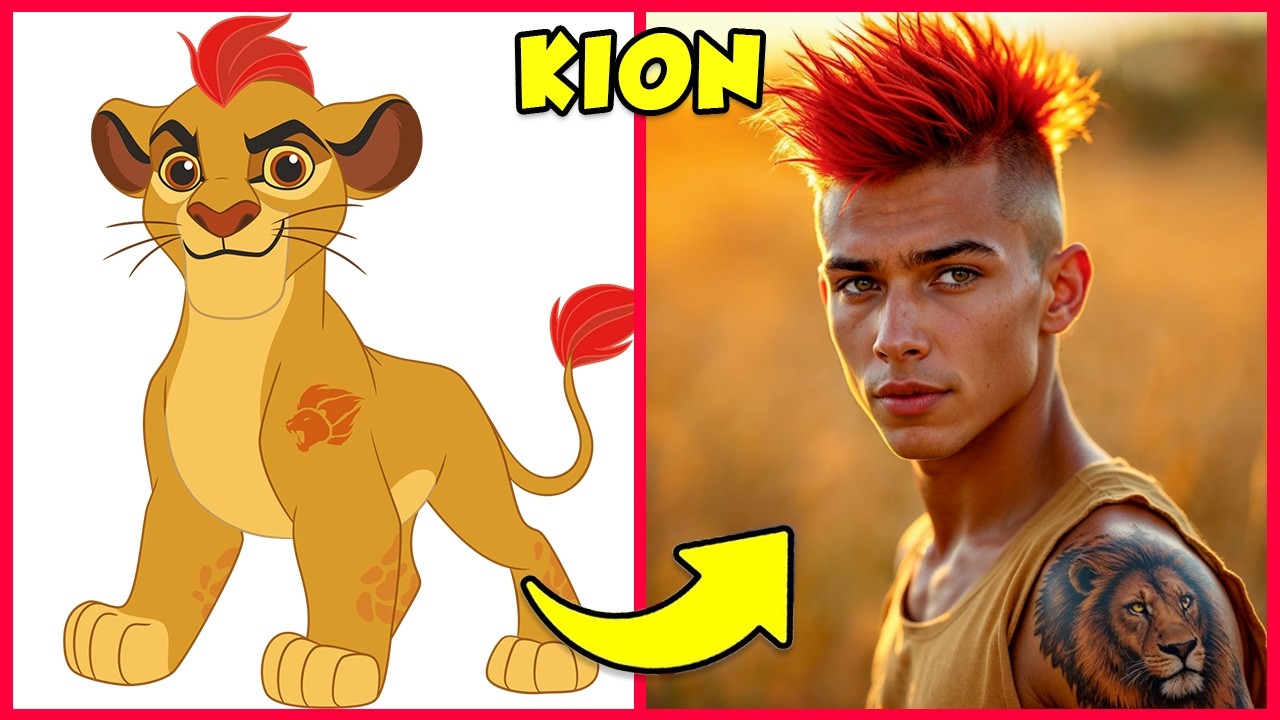 LA GARDE DU ROI LION en HUMAINS 🦁🥰 + Devine la VOIX...! 🔊 Simba, Kion, Kovu, Fuli, Timon, Pumbaa