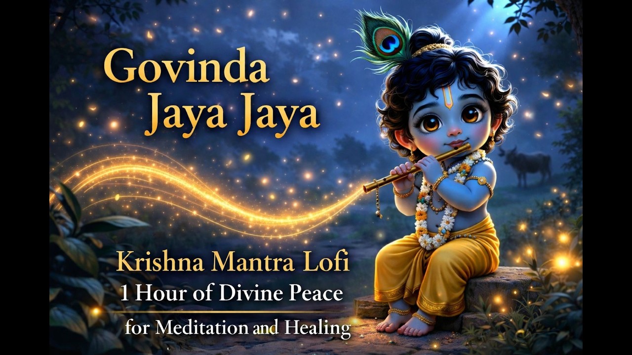 GOVINDA JAYA JAYA Lofi Beats – 1 Hour Krishna Mantra Meditation and Focus [Slow & Reverb] 108 Times