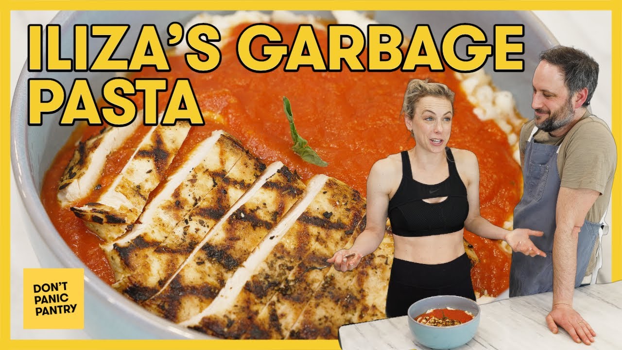 Iliza's Favorite Garbage Pasta (Angel Hair, Sauce, Grilled Chicken & LOTS of Cheese)