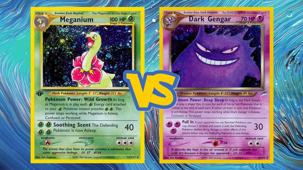 Ретро-формат 2003 Pokemon TCG Battle! Меганиум/Экзеггутор против Тёмного Генгара!
