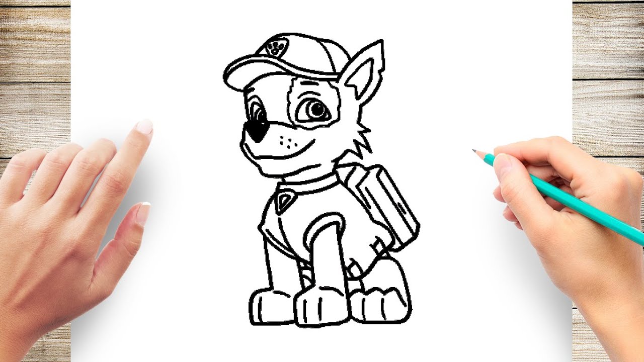 How to Draw Rocky From Paw Patrol