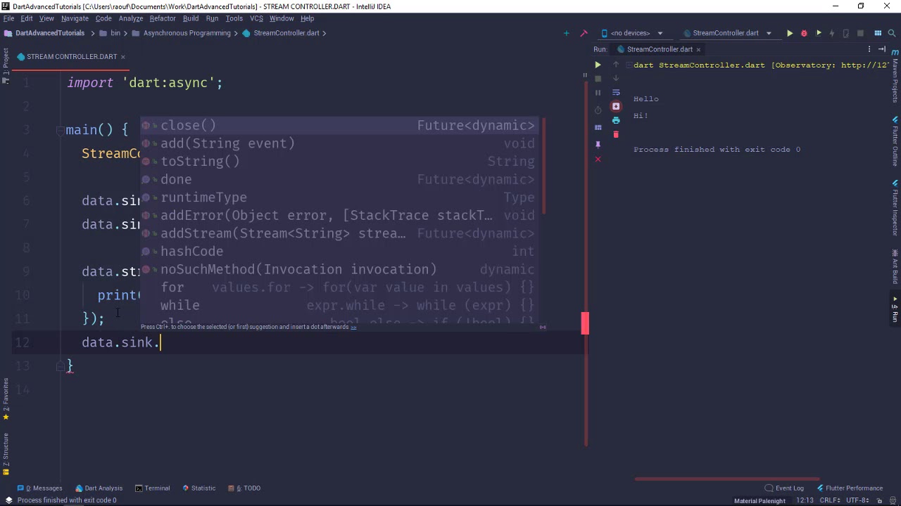 Asynchronous programming in dart - Streams Controller بالعربية
