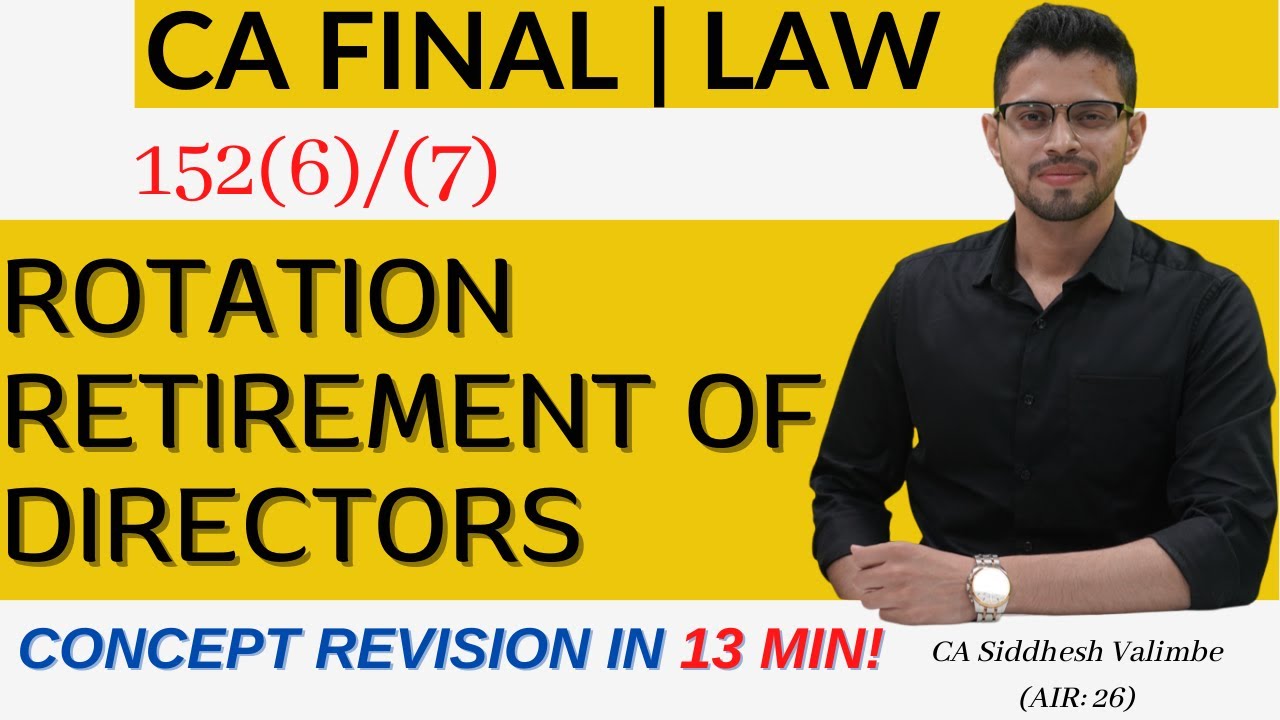 Rotation Retirement of Directors | Rapid Conceptual Revision in 13 Min. | CA/CMA Final Law | ICAI