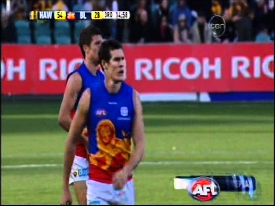 2011 - Hawthorn v Brisbane Lions - Sam Sheldon marks + goal