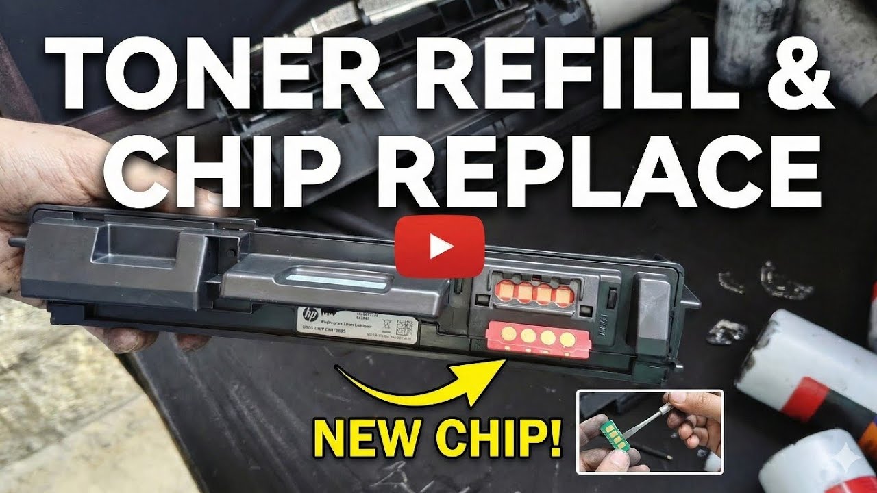 (HP Toner model 181 ) cartridge Refill and Chip Replacement process ( W1810A) replacement error 