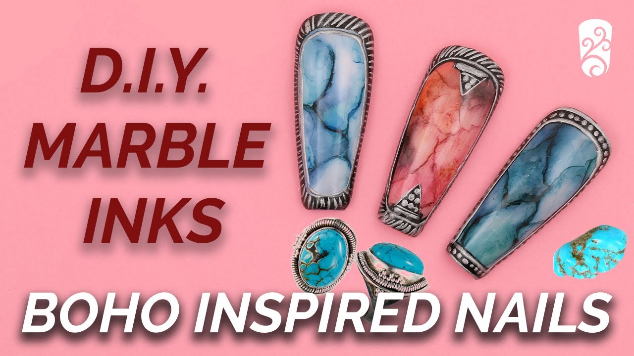 HOW TO: Marble With Nail Ink | Boho Ring Inspired Design | DIY Marble Ink