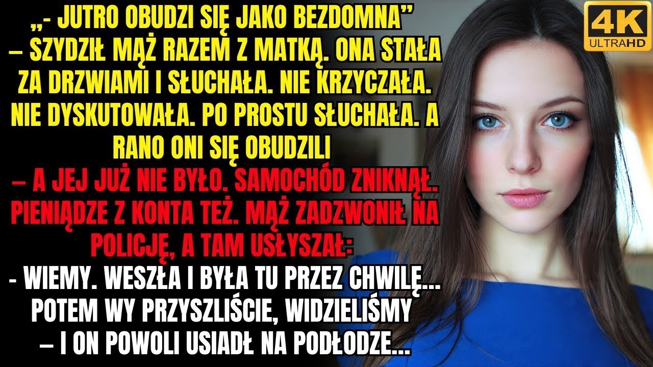 „– Jutro obudzi się jako bezdomna” — śmiał się mąż za drzwiami Lecz rano to on sam został bez dachu