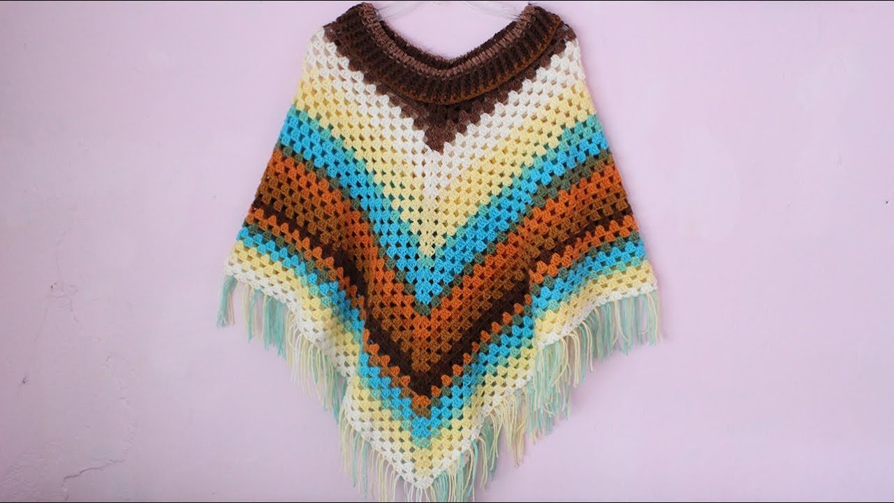 CHAL / PONCHO / PICO TEJIDO A CROCHET SUPER F&Aacute;CIL Y BONITO  parte 2
