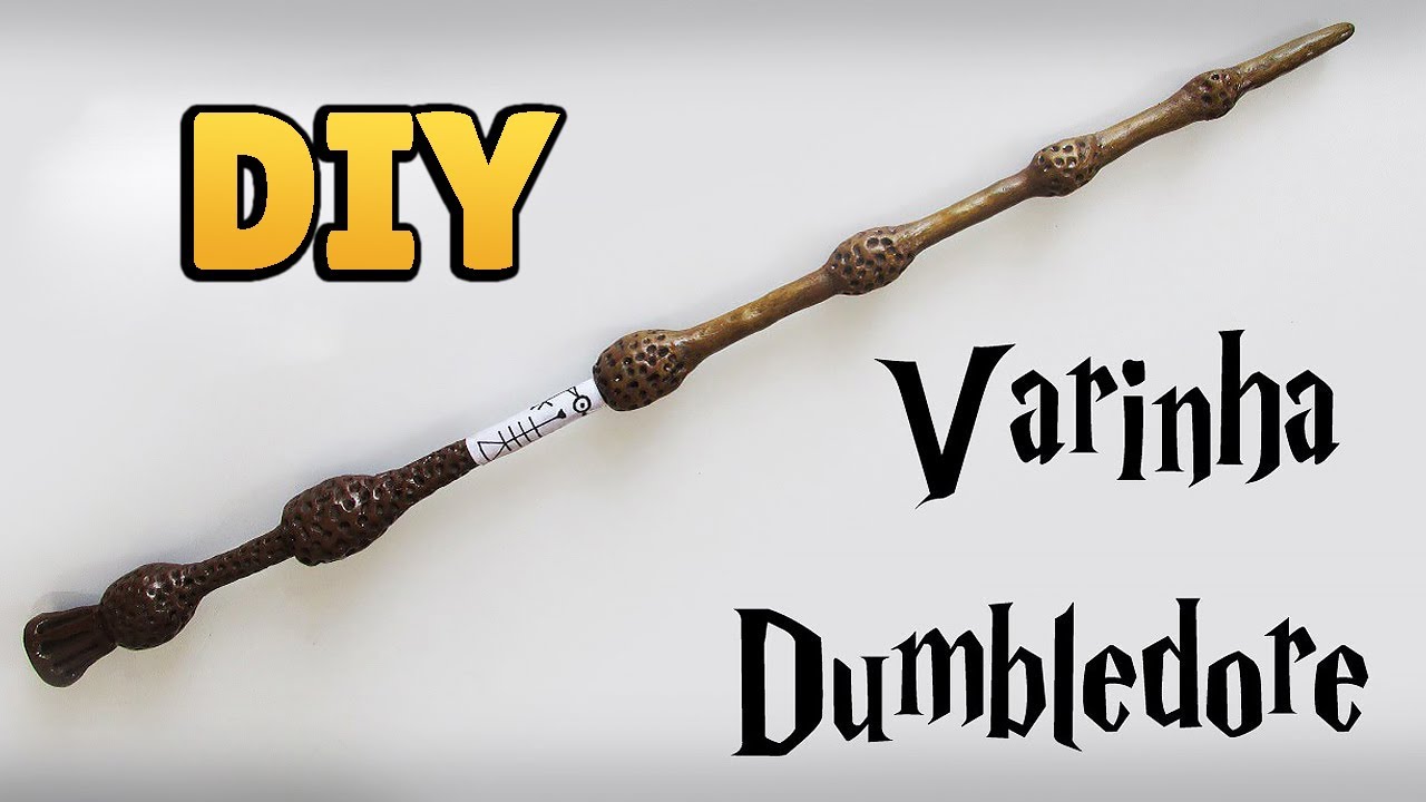 DIY: COMO FAZER VARINHA DAS VARINHAS - DUMBLEDORE (Harry Potter Wands Tutorial) #diyhp